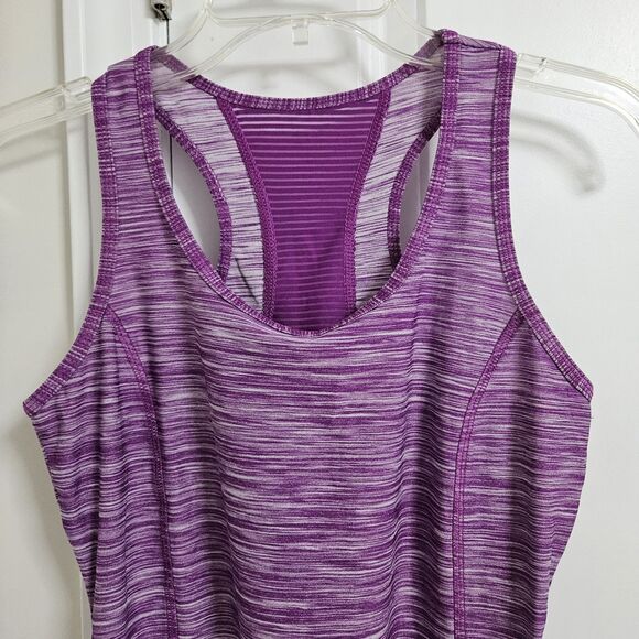 Danskin Now Fitted Racerback Tank Women's Small Purple Striped Activewear EUC - Picture 3 of 7